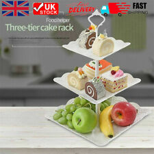 3Tiers Cake Stand Afternoon Tea Wedding Party Plates Tableware Embossed Tray UK