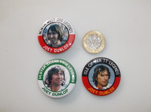 Joey dunlop legends badges - joey, x3