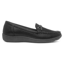 Softlites Womens Shoes Black Adults Ladies Loafer Slip On School Hattie SIZE