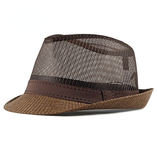 Men casual mesh trilby fedora - casual,