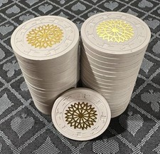 Off-White Paulson Top Hat & Cane Starburst Poker Chips - Qty 39
