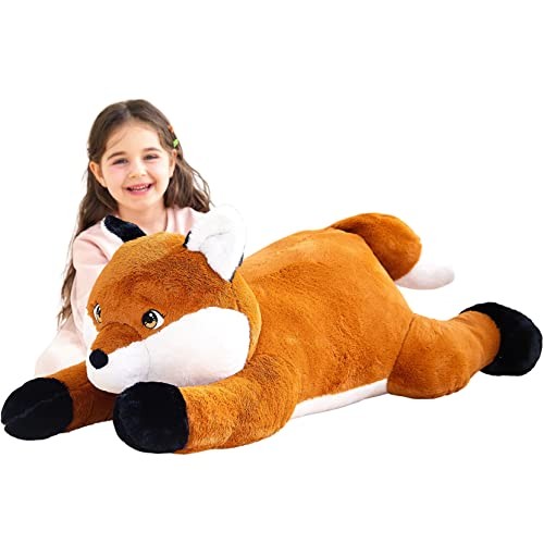 Large fox stuffed animal - animal, plush
