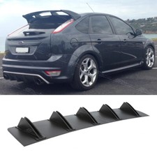 For Ford Focus ST225 MK2 Black Rear Bumper Spoiler Diffuser 10-Fins Splitter Lip
