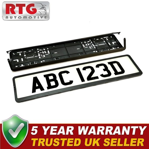 Black number reg plate - black,