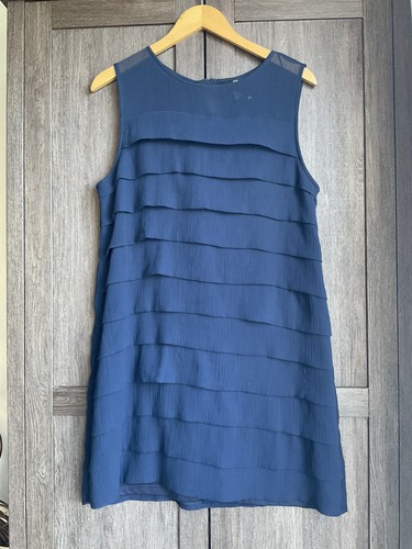 Navy blue chiffon fabric - navy,