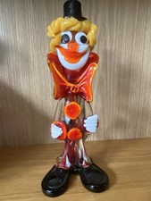Munrano Italian Art 8 1/2 Inch Glass Clown Vintage No Marks Or Chips