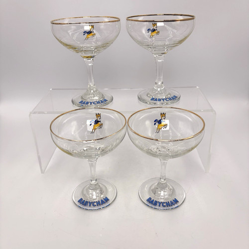 Babycham glasses set - babycham, gold