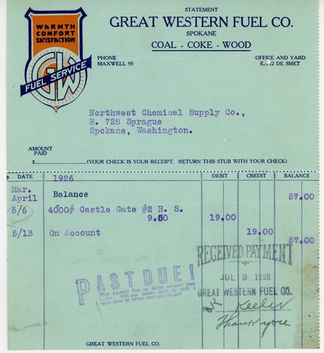 1926 great western - great, fuel