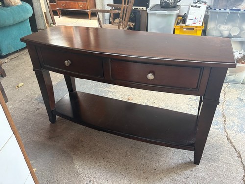 Brown hall console table with - hall,