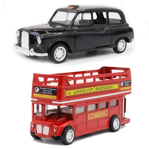 London red bus black - red, cab
