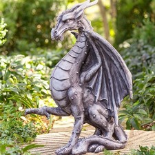 Gigantic Dragon Statue Indoor/Outdoor Medieval-Dragon Statue Courtyard Decor NEW