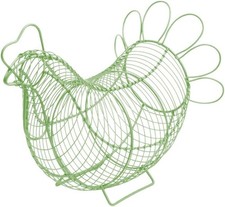 Eddingtons Chicken Shaped Egg Storage Holder Basket Sage Green Holds 12 Eggs