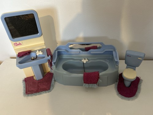 Sindy doll blue bathroom set - sindy,