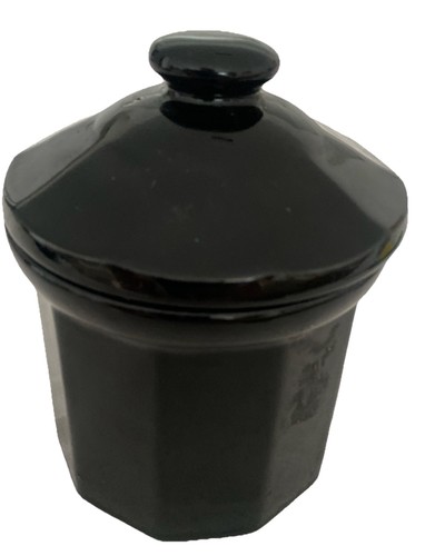 Black lidded jar 12t - black, cm