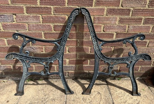 Vintage cast iron garden bench - vintage,