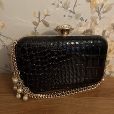 Bessie London Black Mock Croc