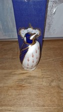 Royal Crown Derby Penguin gold stopper and box