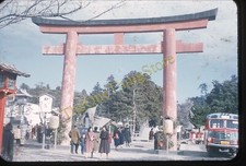 Kamakura Japan Street Scene Bus 1950s 35mm Slide Vtg Red Border Kodachrome