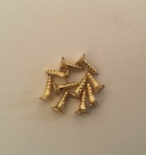 SOLID BRASS SLOTTED COUNTERSUNK WOOD SCREWS SMALL GAUGES/SIZES 0, 1, 2,3,4