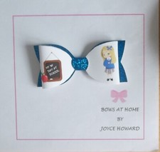 HANDMADE  HAIR BOWS -  GLITTER AND FAUX LEATHER - BACK TO SCHOOL