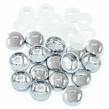 10 x  SHINY CHROME SHOWER FRAME METAL ELECTROPLATED SCREW COVER CAPS