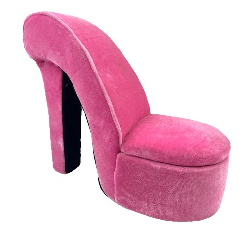 Pink velvet high - pink, shoe