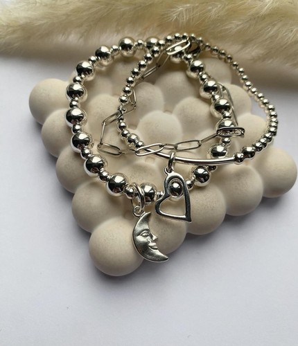 Silver plated stretch bead - plated,