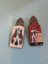 2 X vintage enamel and brass