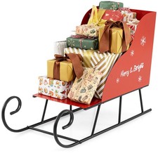 Metal Christmas Santa Sleigh Basket Xmas Santa’s Gift Storage Sleigh