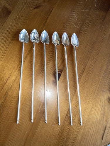 Six silver coloured - coloured, latte/