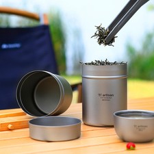 Lightweight Titanium Tea Tin