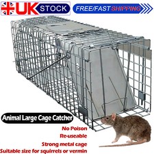 24" Cat Trap for Stray Cat Humane Rescue Folding Humane Garden Animal Trap Cages