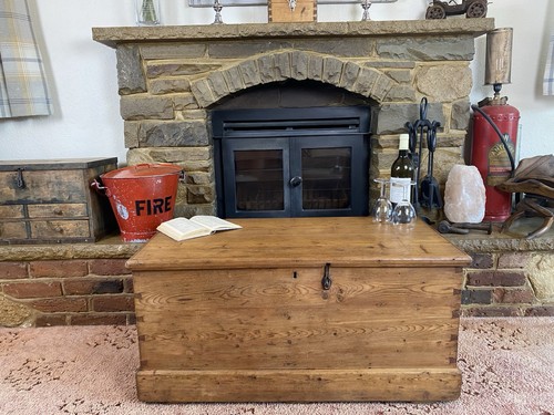 Old antique pine chest - old,
