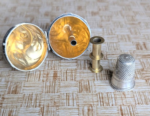 Metal thimble holder sewing - thimble,