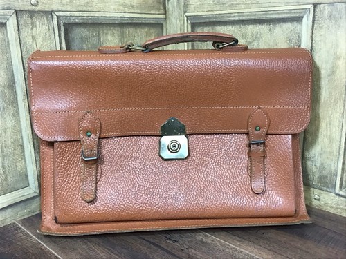 Vintage leather briefcase - leather, /