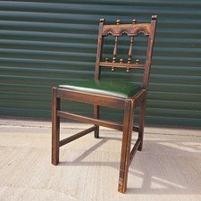 Single Ercol Colonial Lowback Yorkshire Chair Green Vinyl Seat Bad Blue Label