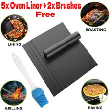 5X Heavy Duty OVEN LINER Bottom Teflon Sheet Mat Non Stick BBQ Grill Mat Cooker
