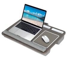PORTABLE LAP DESK LAPTOP TRAY W/ PILLOW CUSHION MOUSE PAD PHONE TABLET SLOT
