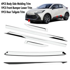 Fits Toyota CHR C-HR 2025 Chrome Front Rear Bumper Strip+Body Side Molding Trim