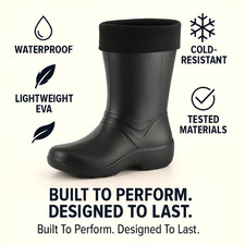 Lightweight Womens Wellies Waterproof Wellington Durable Boots Gardening Black