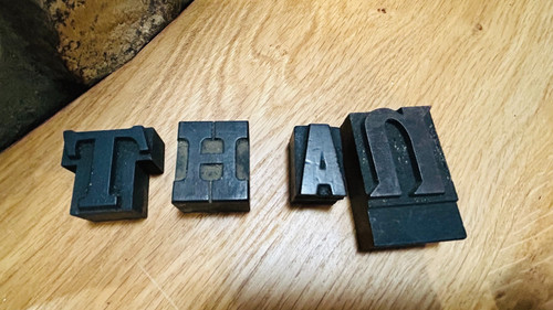 Vintage wooden printing - x, 4
