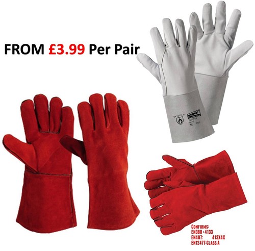 Welding gloves white - welding, leather