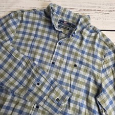 Vineyard Vines Slim Longshore Button Long Sleeve Medium Blue Plaid Men Shirt