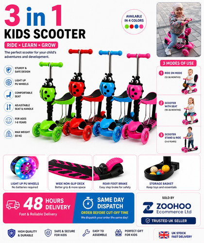 Kids scooter flashing - 3, 1