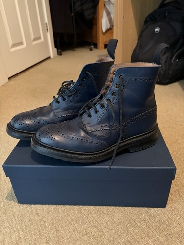 Trickers navy stow brogue - navy,