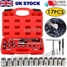 17Pcs Universal Diesel Injector Seat Cutter Cleaner Tool Carbon Remover Set Kit