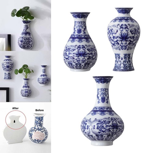 Wall hanging vase chinese blue - wall,