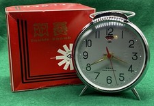 Vintage Double Rhomb Alarm Clock, Mechanical, Mint Color, Old Stock Brand New