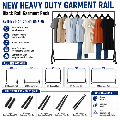 New heavy duty garment rail - heavy,