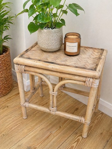 Vintage bamboo rattan side - vintage,